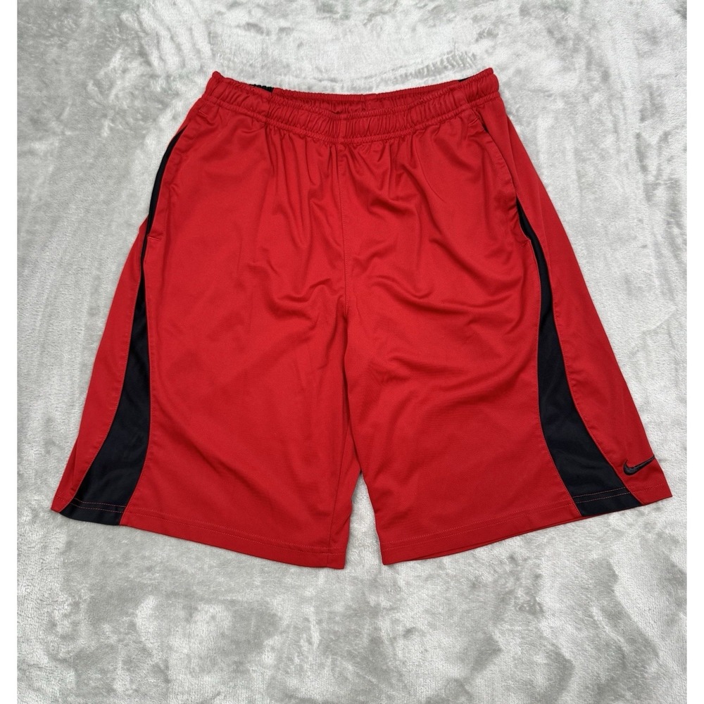 Vintage Nike Basketball Shorts Mens Medium M Red Baggy Satin Swoosh Gym Y2K